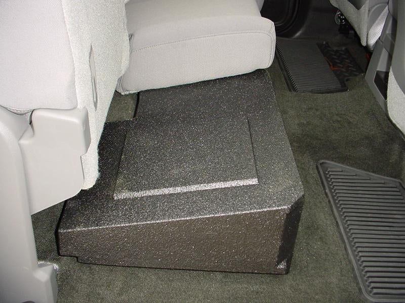 Load image into Gallery viewer, 2014 and up Chevy Standard Crew Cab Subwoofer Box Sub Box 2x12 Carpeted