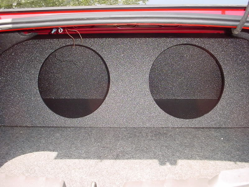 Load image into Gallery viewer, 2010-2012 Dual 12" Chevy Camaro Carpeted Trunk Sub Box